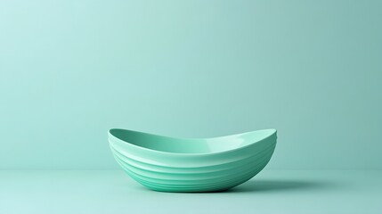 Light Green Abstract Bowl-Like Platform with Layered Curves for Product Display