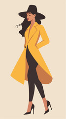 Illustration of fashionable beautiful woman. Beautiful girl. Fashion.