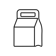 food takeaway bag icon Simple outline illustration
