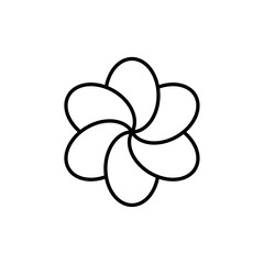 jasmine flower icon Simple outline illustration