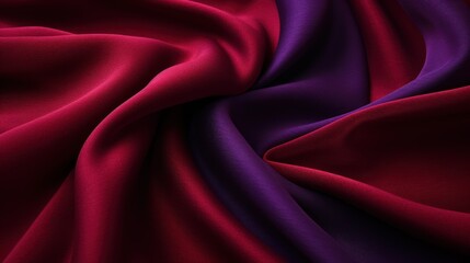Obraz premium Luxurious Deep Red and Purple Fabric with Textured Pattern - High-Quality Close-Up of Elegant Draped Textile for Fashion and Interior Design