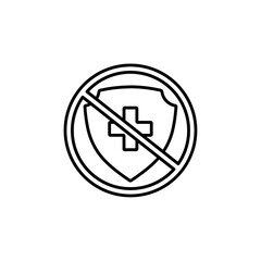 no health icon Simple outline illustration