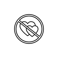 no love icon Simple outline illustration
