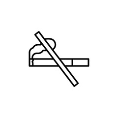 no smoking icon Simple outline illustration