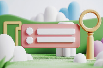 Search bar and key on abstract minimal design platform