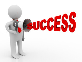 3d rendering Business Success people
