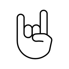 rock gesture icon Simple outline illustration