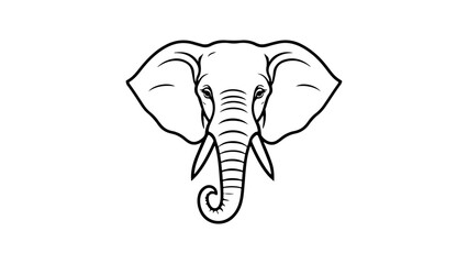elephant drawing outline vector illustration
