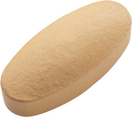 Orange vitamin pill tablet isolated on white background