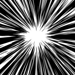 Explosive burst of energy abstract art digital illustration black and white dynamic perspective visual impact