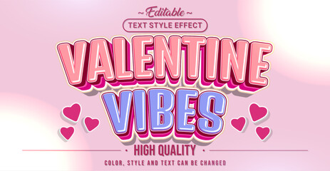 Editable text style effect - Valentine Vibes text style theme.