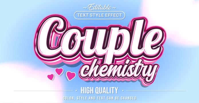 Editable text style effect - Couple Chemistry text style theme.