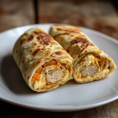 Delicious breakfast burritos home kitchen food photography cozy atmosphere close-up view culinary delight