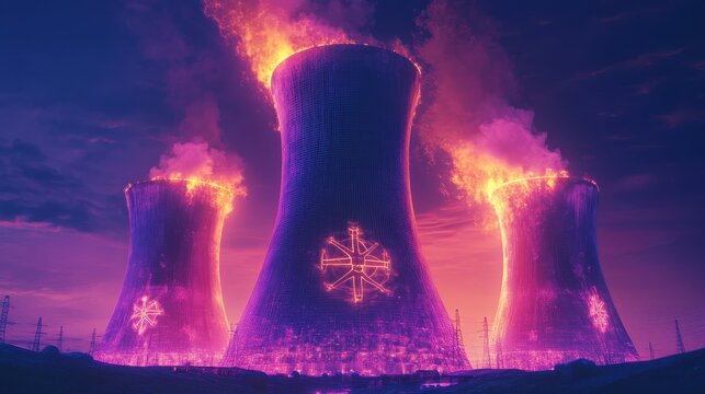 Reactor vessels twist into strange impossible shapes, cracking units flicker with alien symbols, control systems glow with cryptic codes.