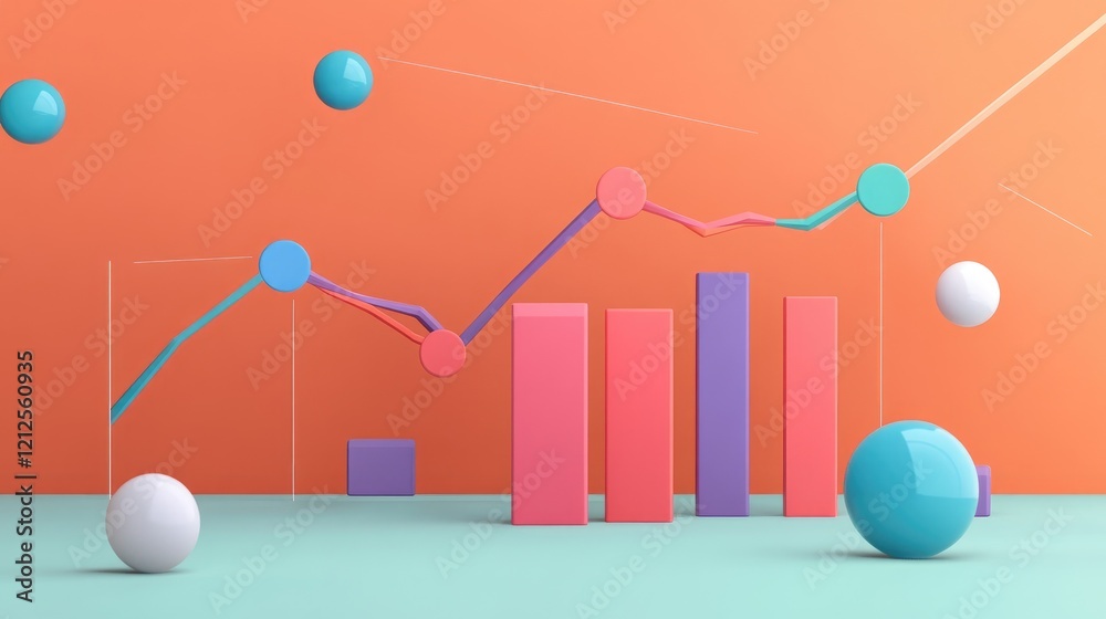 Poster a d line graph depicting sales trends over the past year, with animated elements that highlight key 