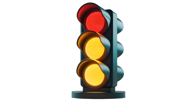 traffic light isolated on white background
