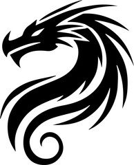 Fototapeta premium Tribal Dragon Icon Set - Majestic and Fierce Designs