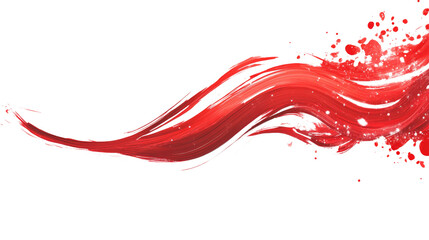 Vibrant Red Brush Stroke, isolated on transparent background