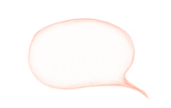 Hand drawn speech bubble colored pencil on transparent background for design in your work business concept.