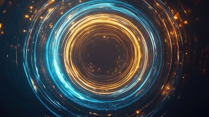 Obraz premium A circular illusion of endless light waves