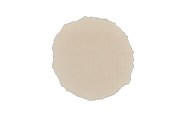 ripped round beige paper cardboard isolated on white or transparent png