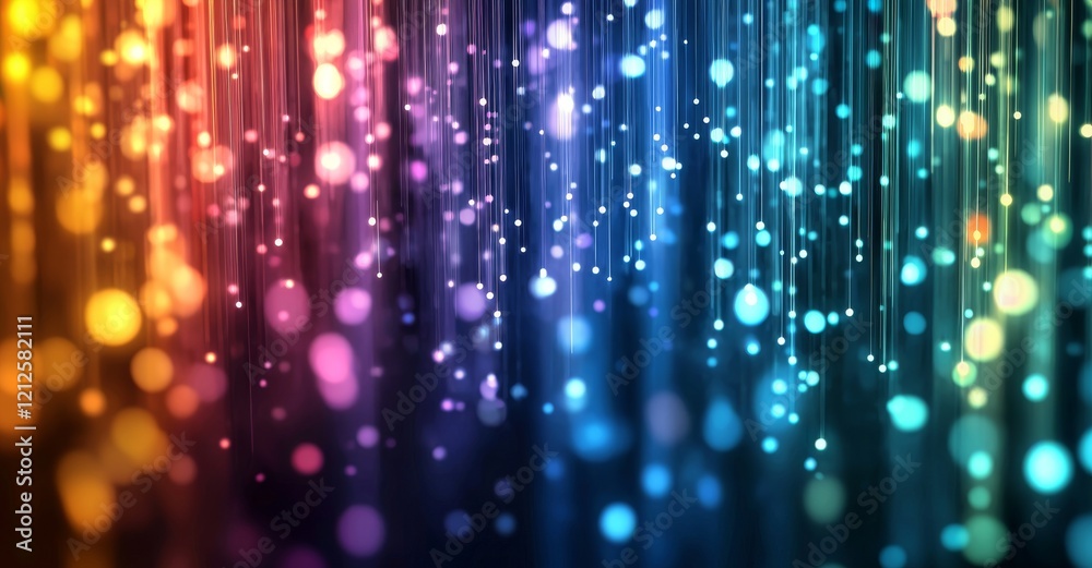 Poster futuristic wave. neon streaming. data stream 3d illustration. electrical impulse, binary code. data 