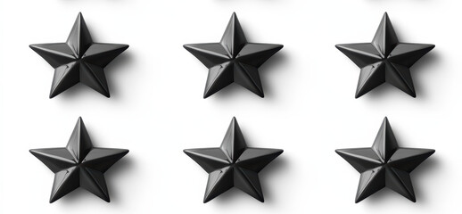 Obraz premium Row of six black stars