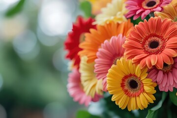 A vibrant bouquet of various flowers fills the vase, perfect for decorating or gift-giving