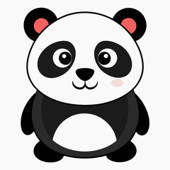 panda bear with a bamboo white background