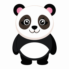 panda bear with a bamboo white background