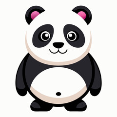 panda bear with a bamboo white background