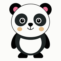 panda bear with a bamboo white background
