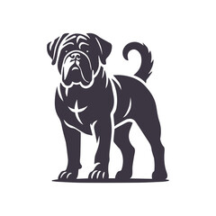 Naklejka premium Bullmastiff Silhouette Vector Design Template Illustration