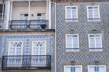 facade of a building palace view in Braga in Portugal