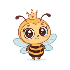 A Cute Queen Bee Mascot Character Cartoon Vector is a charming and playful design featuring a regal yet adorable bee character, perfect for branding, illustrations, or marketing materials. 