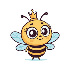 A Cute Queen Bee Mascot Character Cartoon Vector is a charming and playful design featuring a regal yet adorable bee character, perfect for branding, illustrations, or marketing materials. 