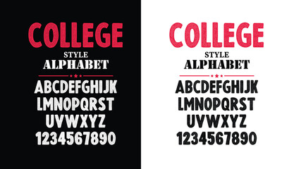 Classic college western font alphabet. Varsity sport font in western style for baseball, football or basketball logo, brand and t-shirt. Athletic department typeface, varsity stylish font alphabet