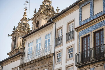 facade of a building palace view in Braga in Portugal