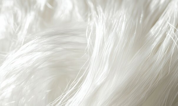 Close-up of white viscose threads macro texture