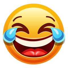 smiley face icon, Blurred Emoji Crying Tears of Joy
