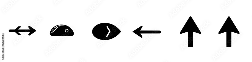 Poster computer mouse click pointer cursor arrow flat icon for apps and websites