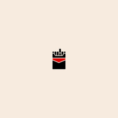 Cigarette pack icon flat vector design. 