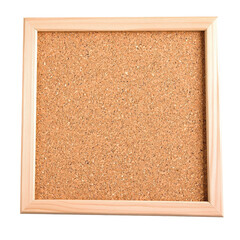 Fototapeta premium Blank cork board with empty notes on white background