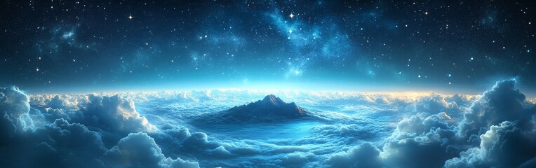 Fototapeta premium Dreamy Floating Island in the Clouds