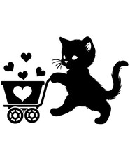 Cat SVG, Cat Vector Cute Cat Svg, Cat Cut File, Cat Silhouette, Cat Clipart, Birthday Svg, Lazy Cat Svg, Valentine’s Day Svg, Kitten Svg, Kitten Silhouette