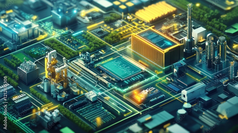 Poster smart factory digital industrial complex network system