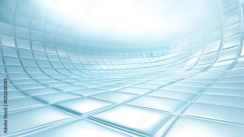 Poster smooth, abstract wallpaper design featuring grid pattern in soft blue tones, creating serene and modern atmosphere