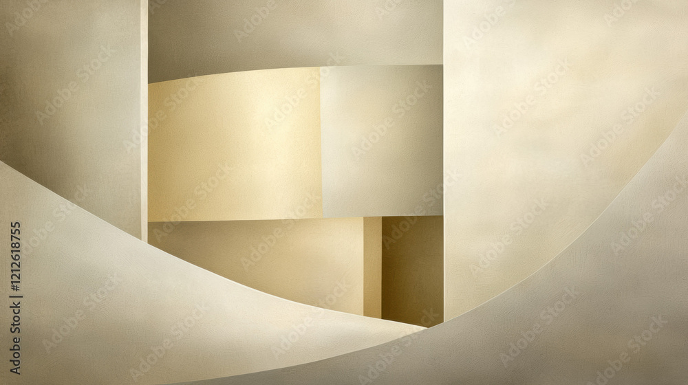 Aufkleber Elegant wallpaper design featuring light textures and soft curves, creating serene atmosphere