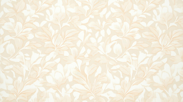 Fototapeta Neutral wallpaper with subtle floral pattern in soft tones, perfect for any interior design