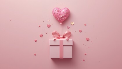 Pink Heart Balloon Gift Box Valentine s Day